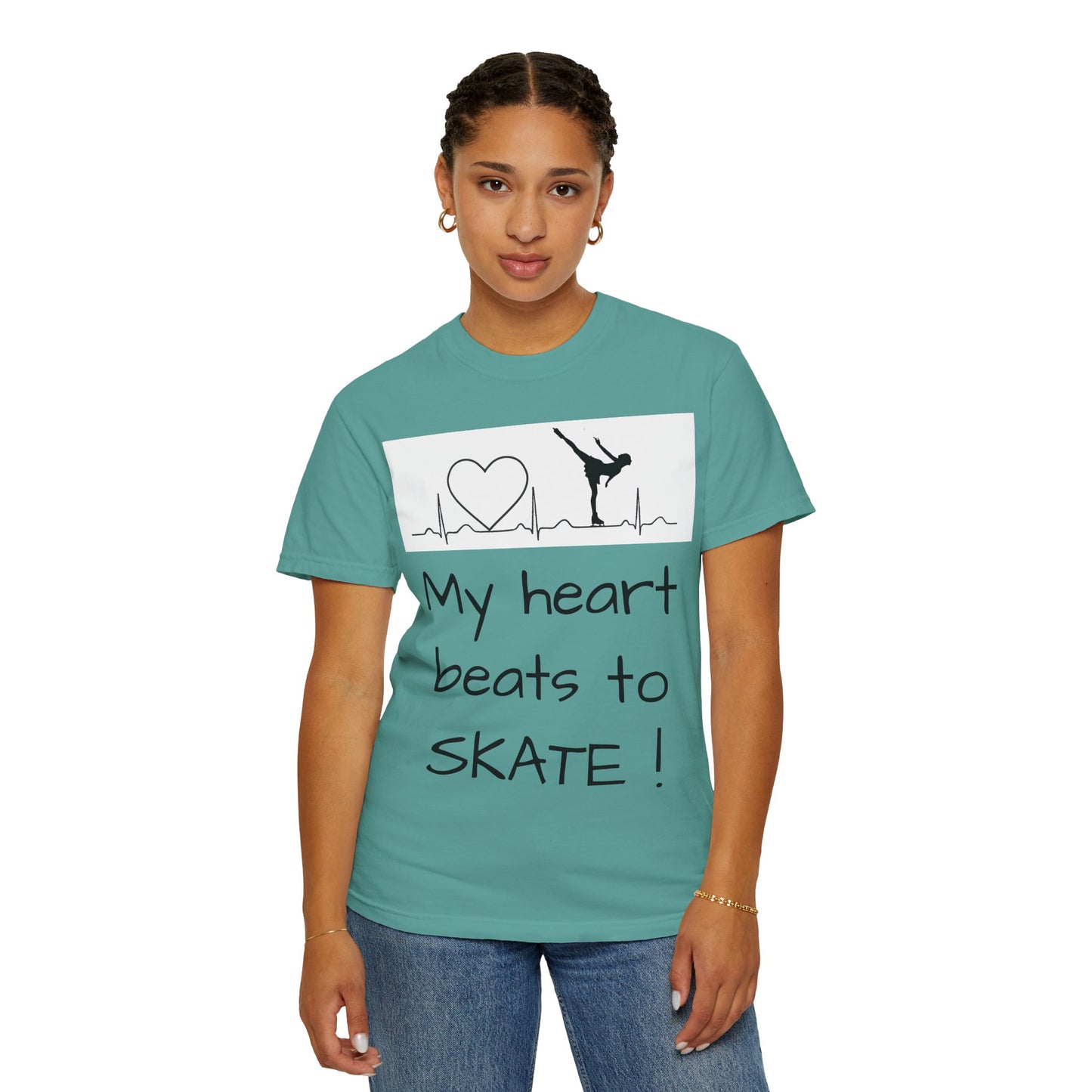 My heart beats to skate—Unisex Garment-Dyed T-shirt