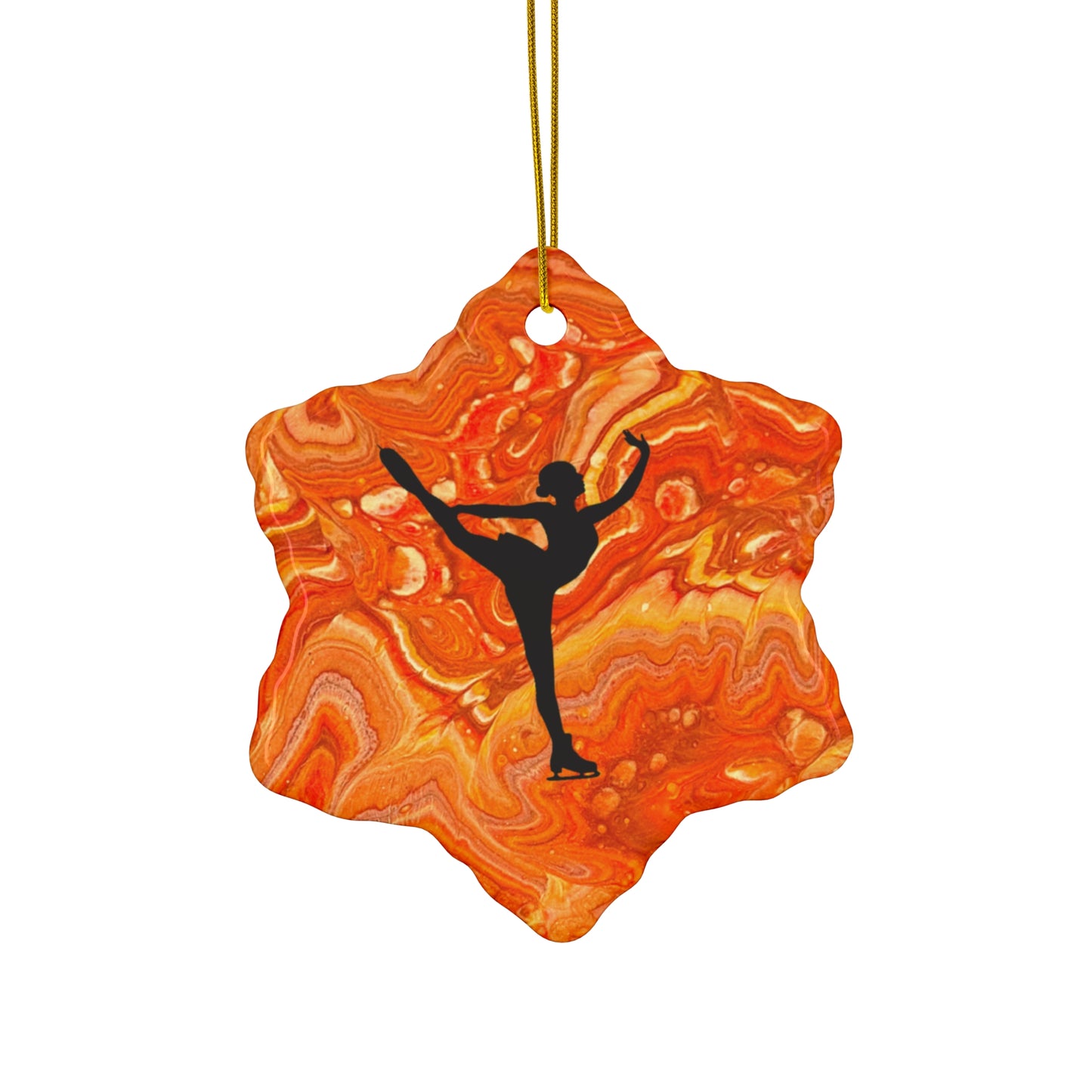 Figure Skating Ceramic Ornament, 4 Shapes