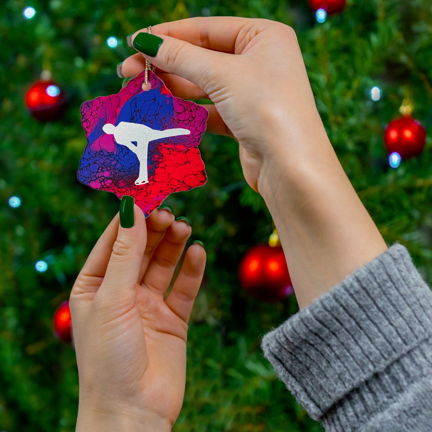 Figure skating Ceramic Ornament