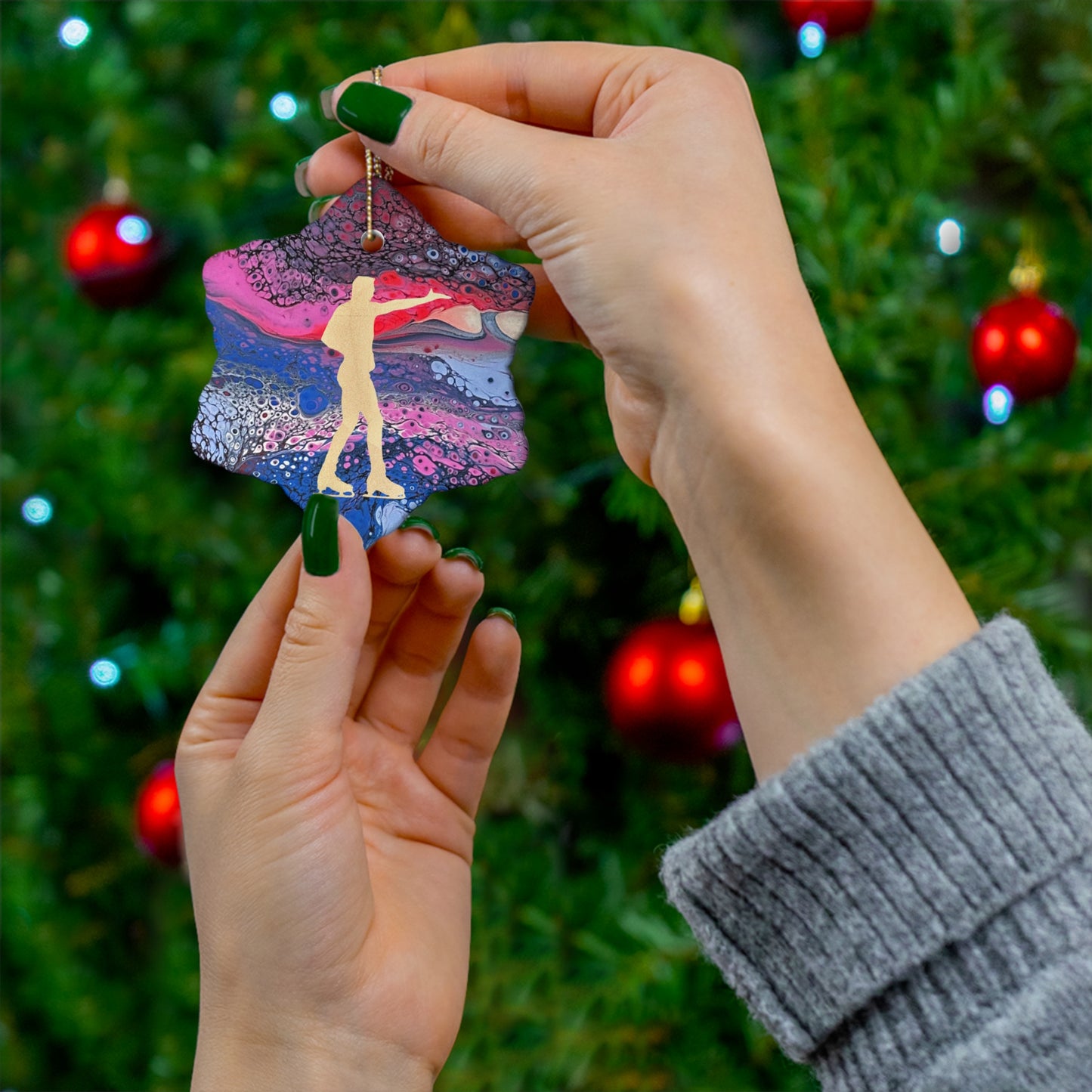 Figure skating Ceramic Ornament