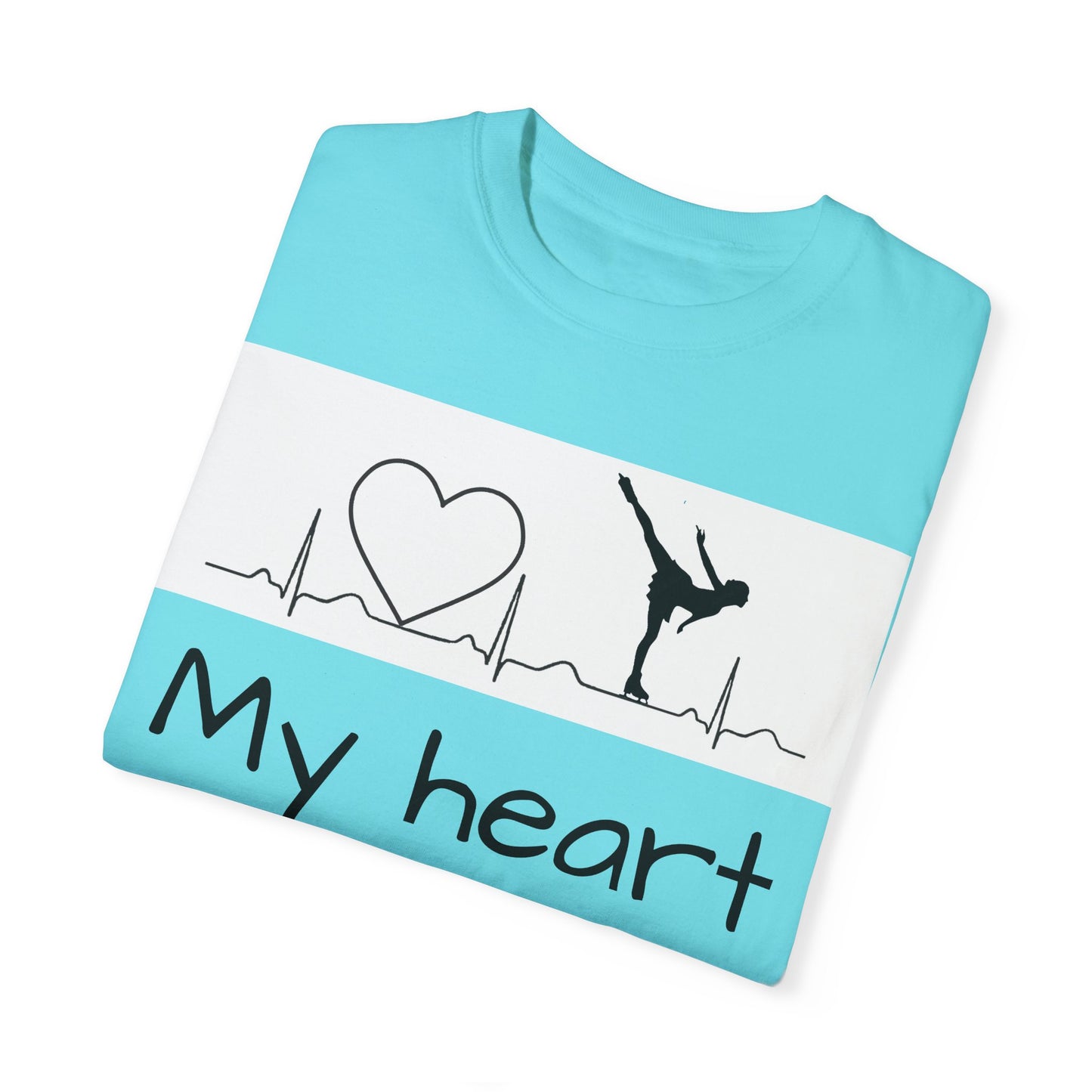 My heart beats to skate—Unisex Garment-Dyed T-shirt