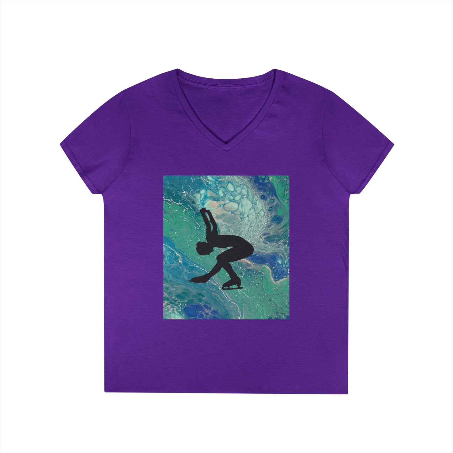 Ladies Figure Skating V-Neck T-Shirt