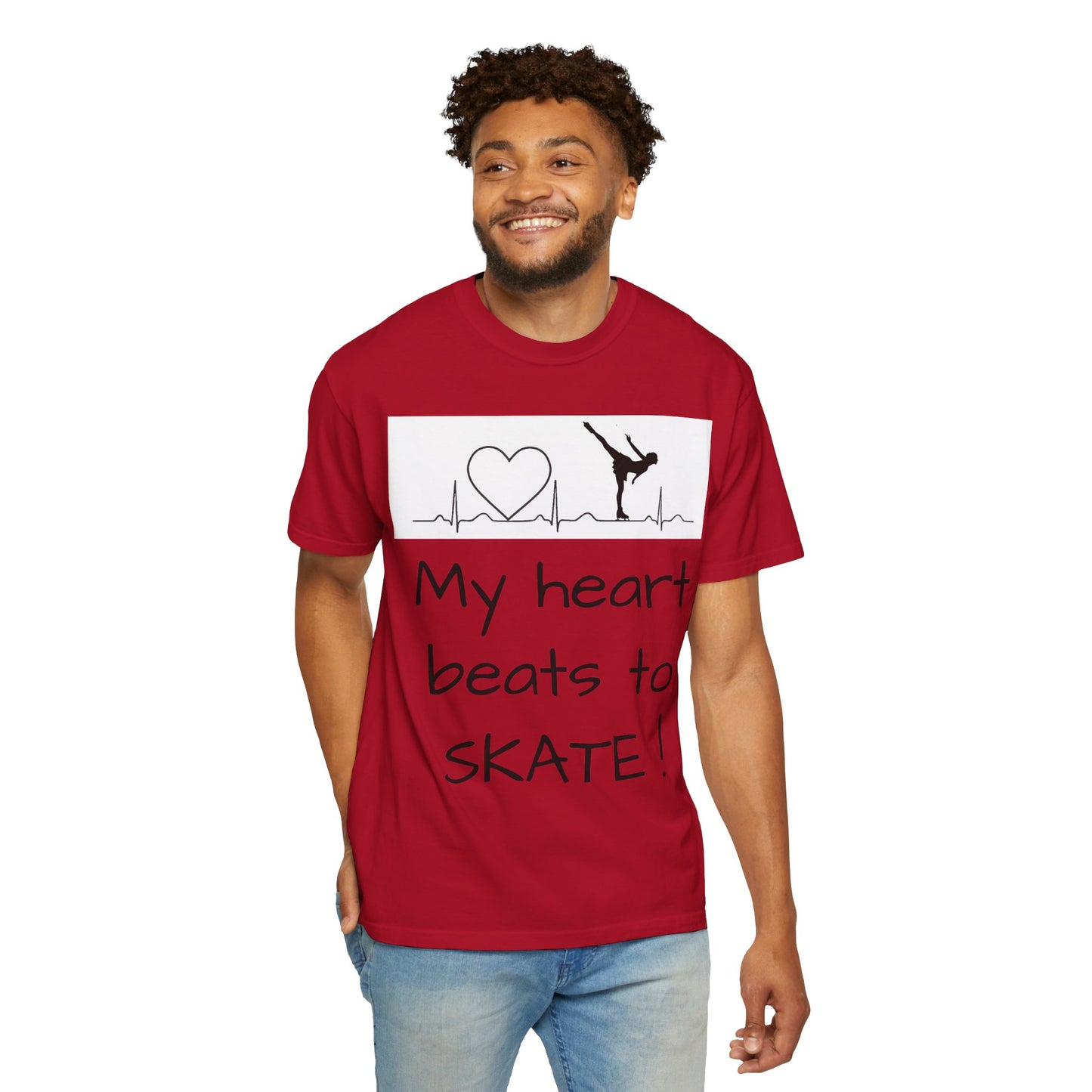 My heart beats to skate—Unisex Garment-Dyed T-shirt