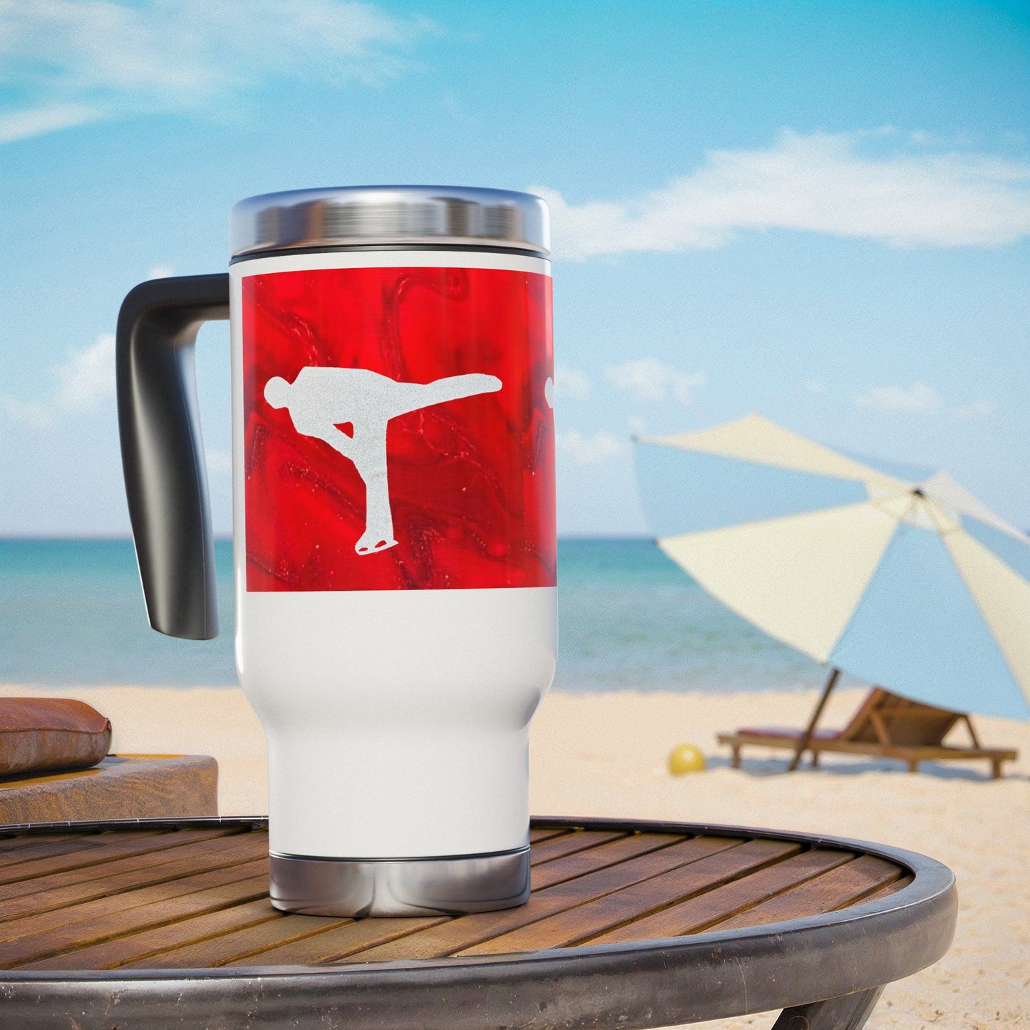 Figure Skating Travel Mug with handle, 14 oz