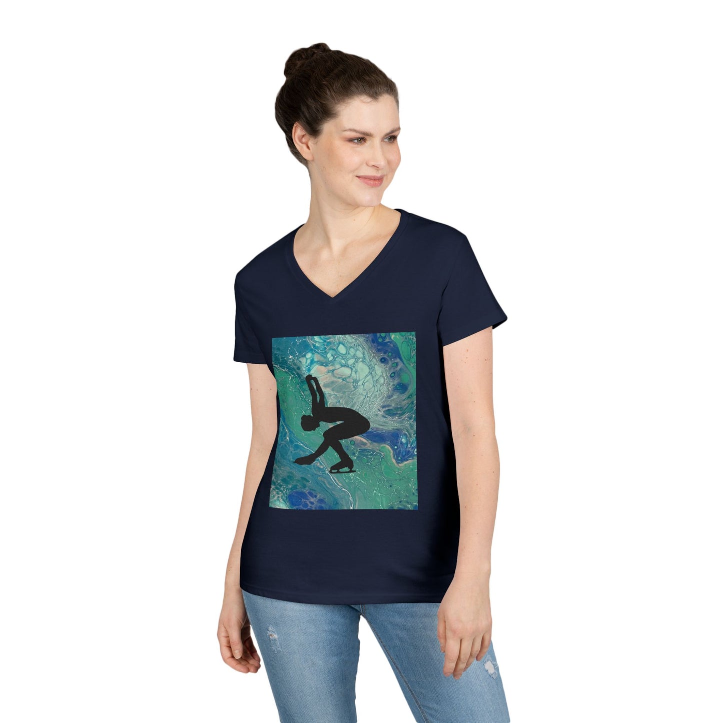 Ladies Figure Skating V-Neck T-Shirt