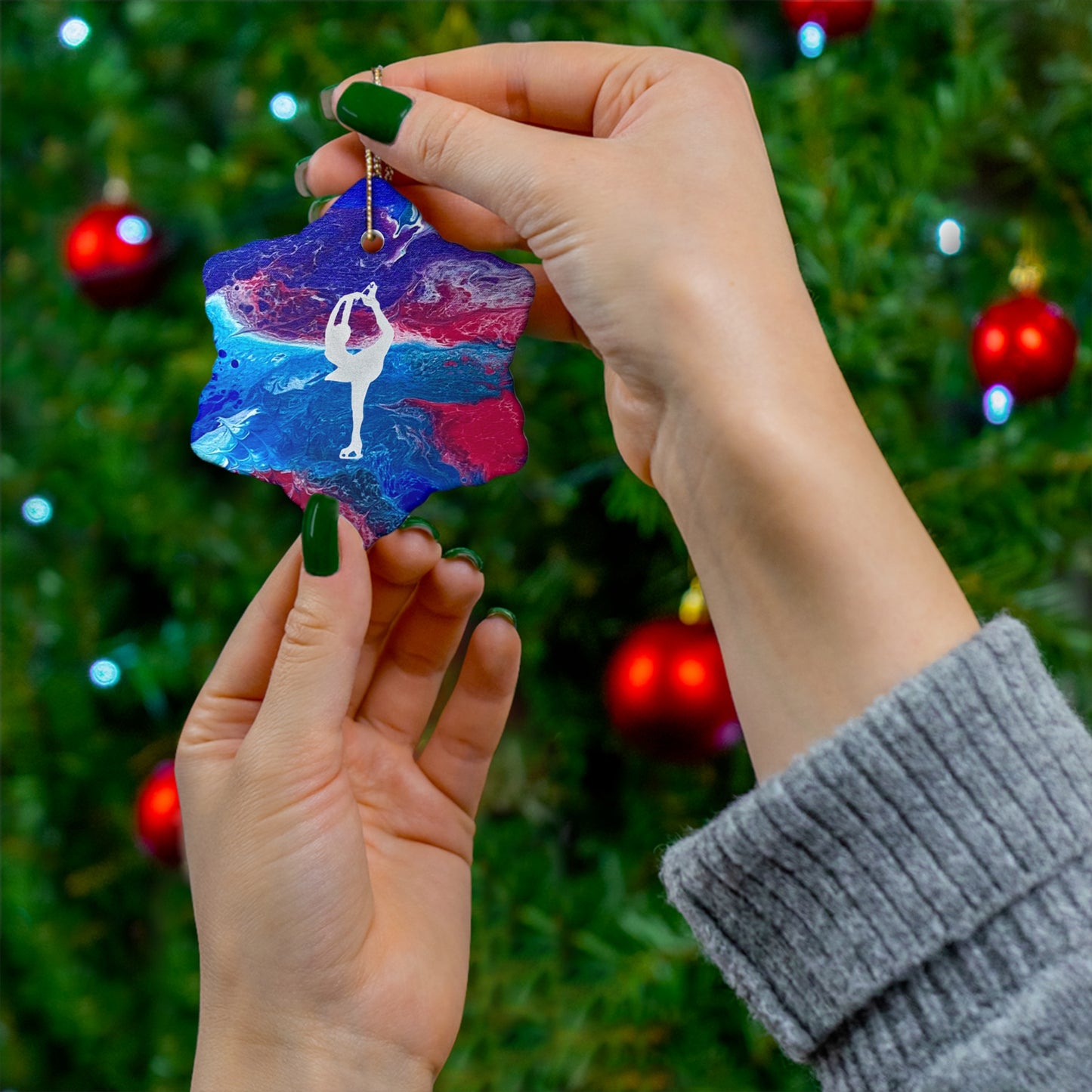 Figure skating Ceramic Ornament