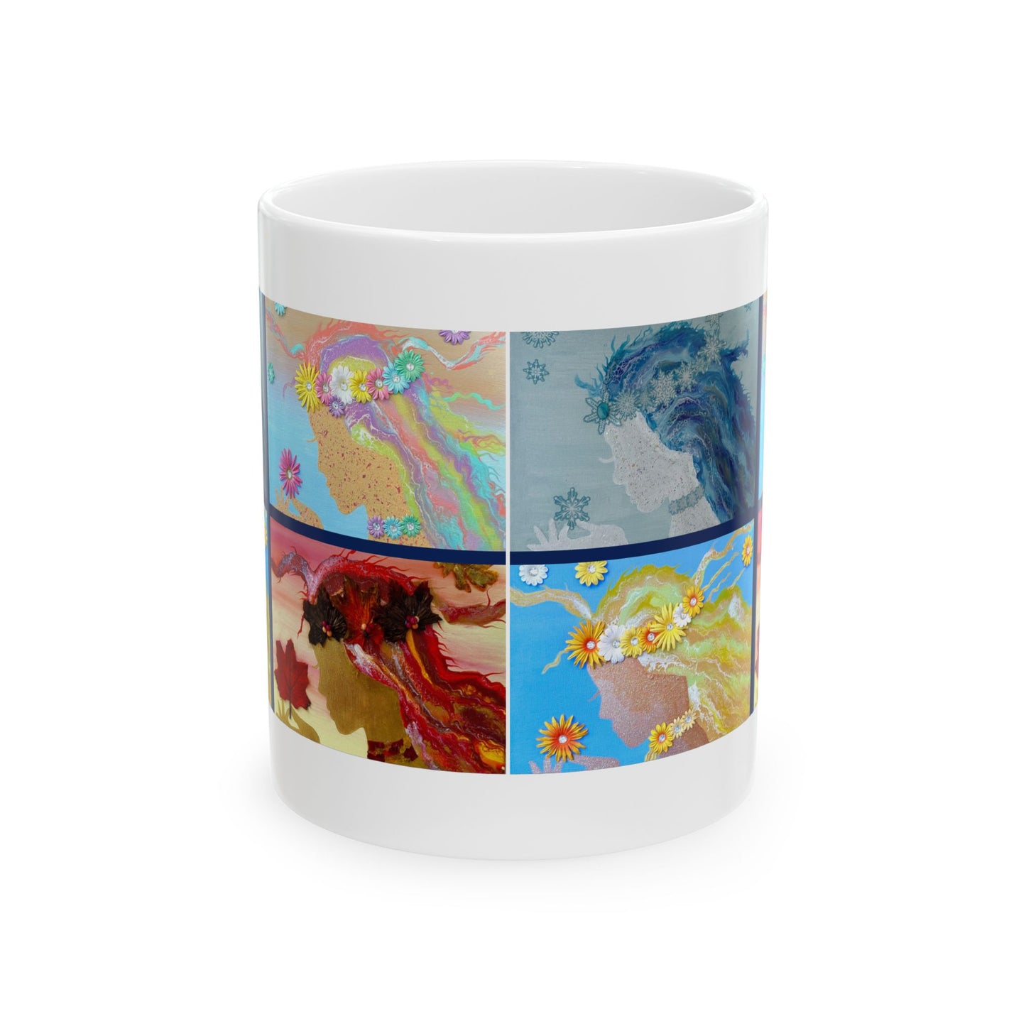 Ceramic Mug, (11oz, 15oz) four season design