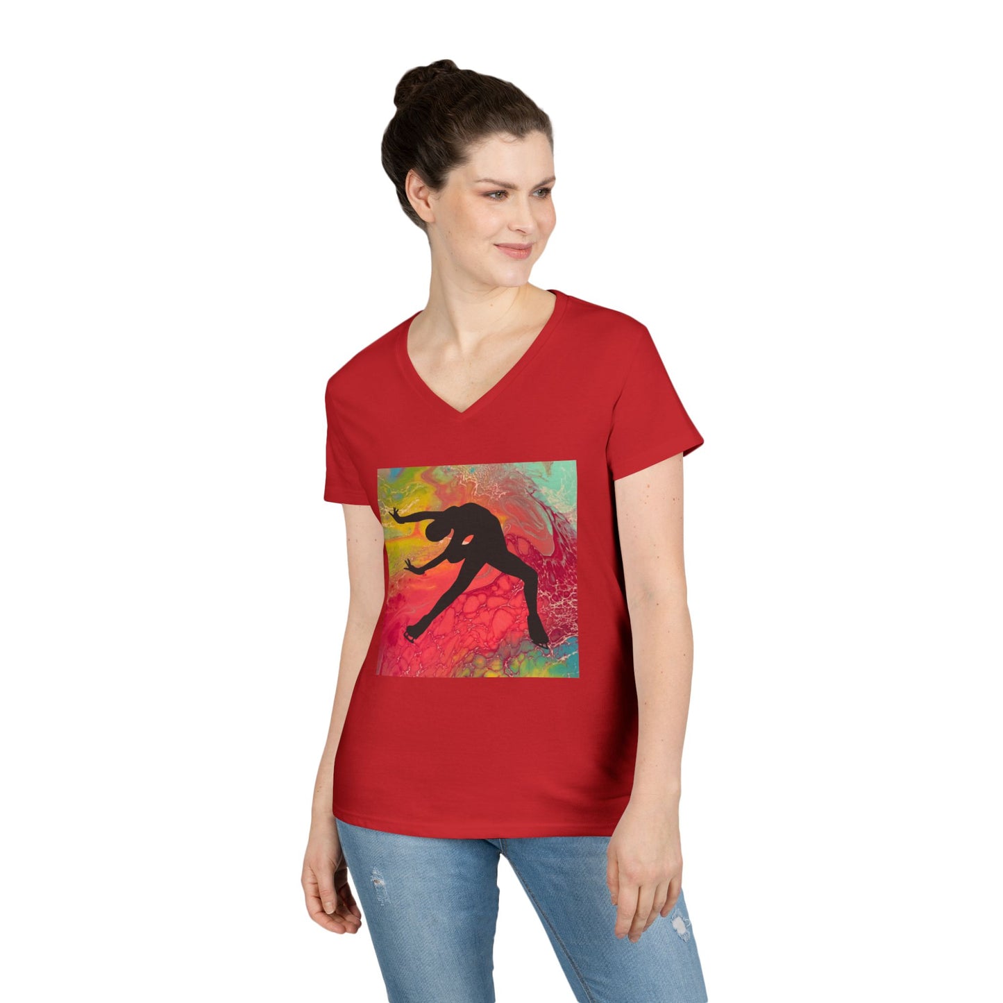 Ladies' Figure Skating V-Neck T-Shirt