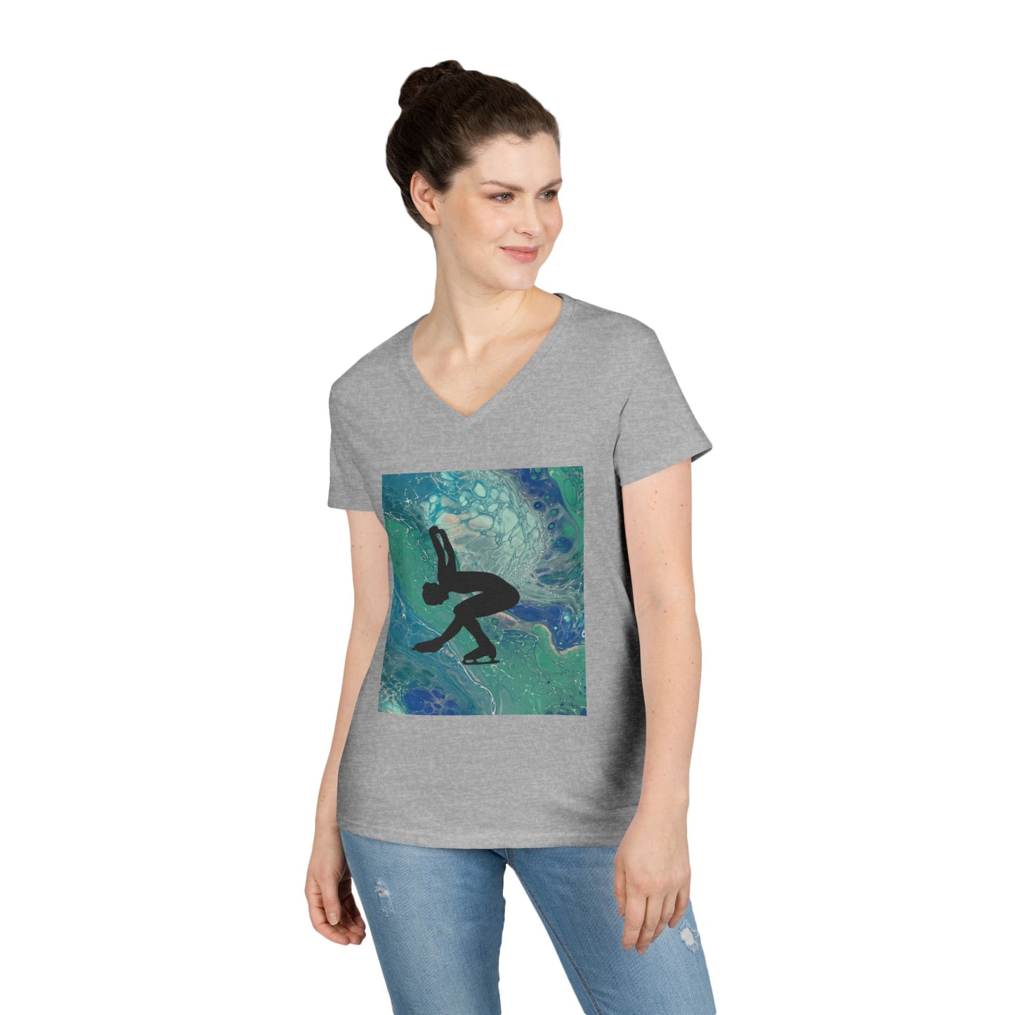 Ladies Figure Skating V-Neck T-Shirt