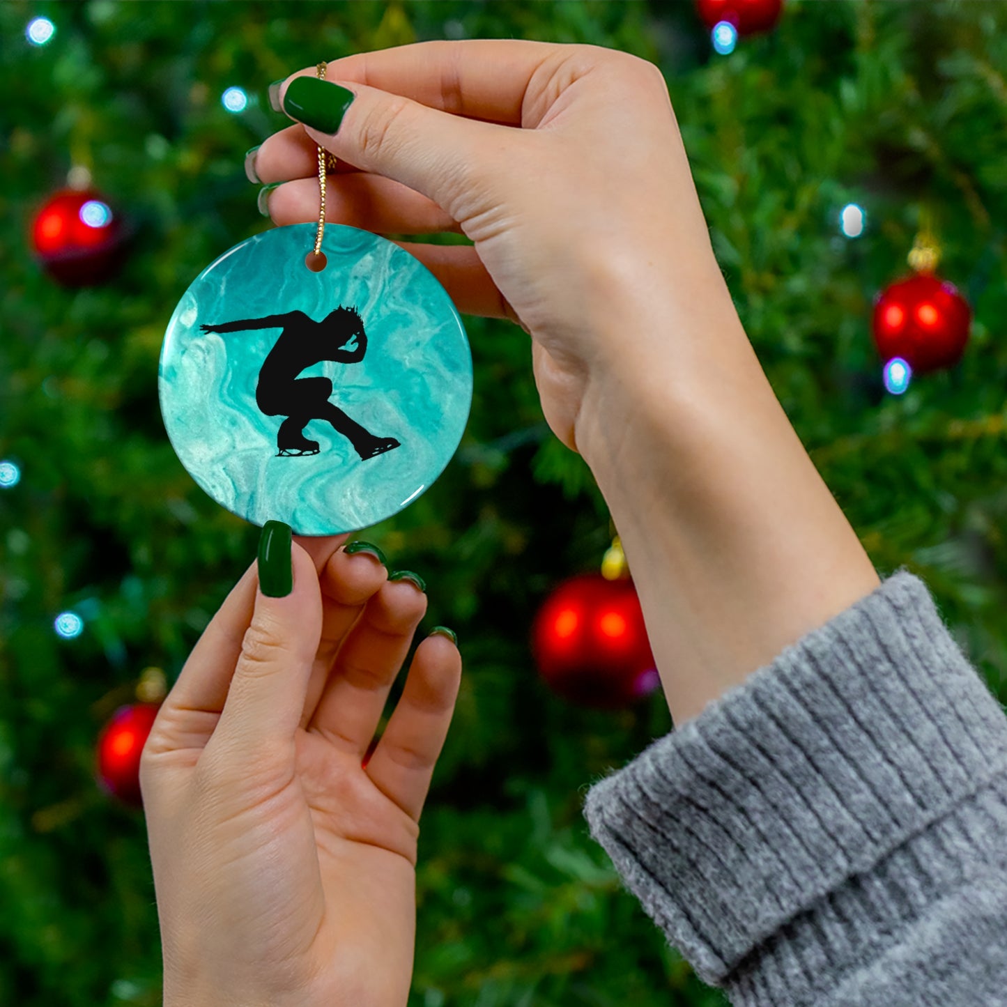 Figure skating Ceramic Ornament