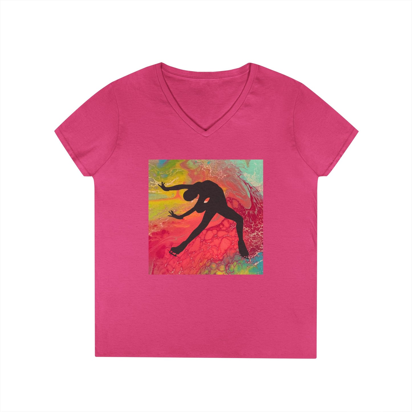 Ladies' Figure Skating V-Neck T-Shirt