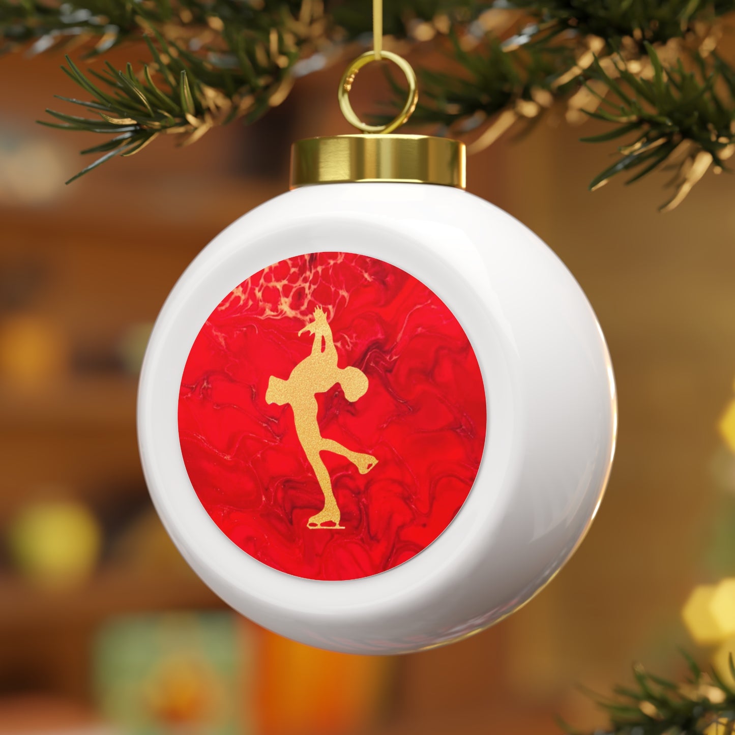 Christmas Ball Ornament figure skater layback spin