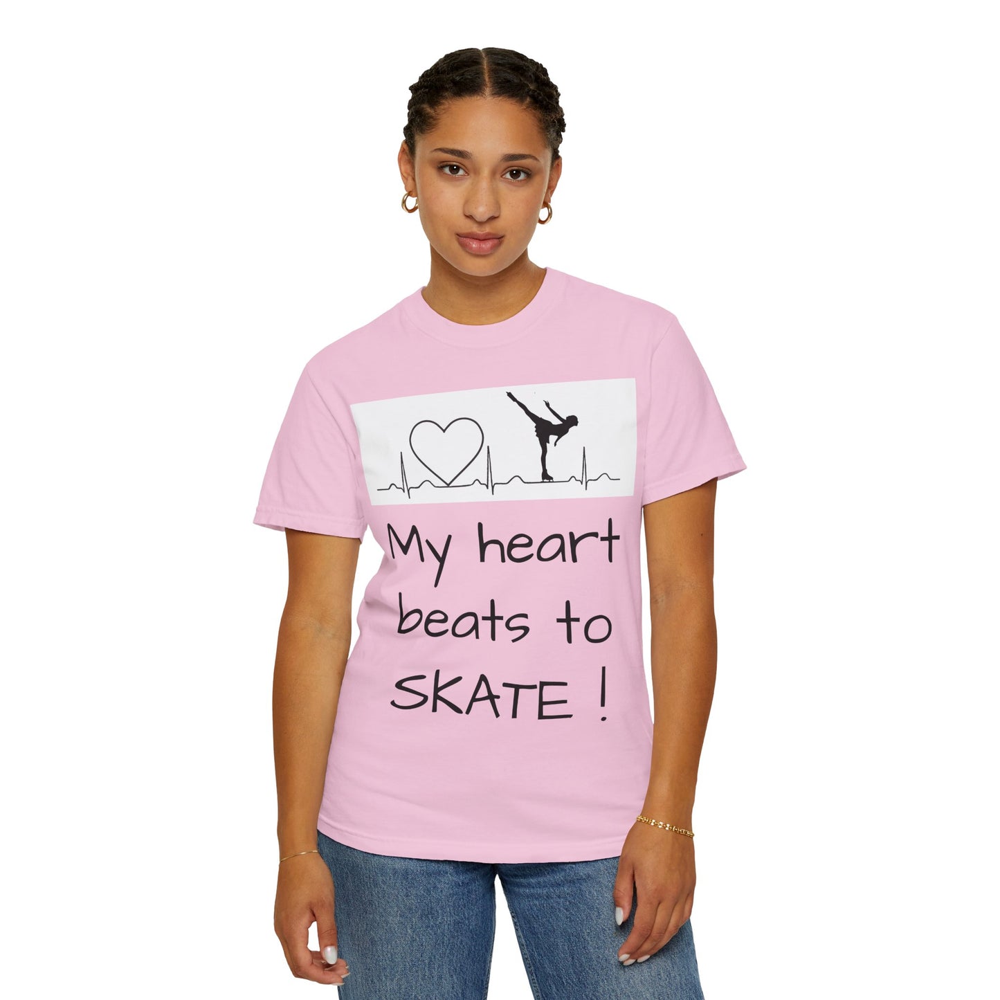 My heart beats to skate—Unisex Garment-Dyed T-shirt