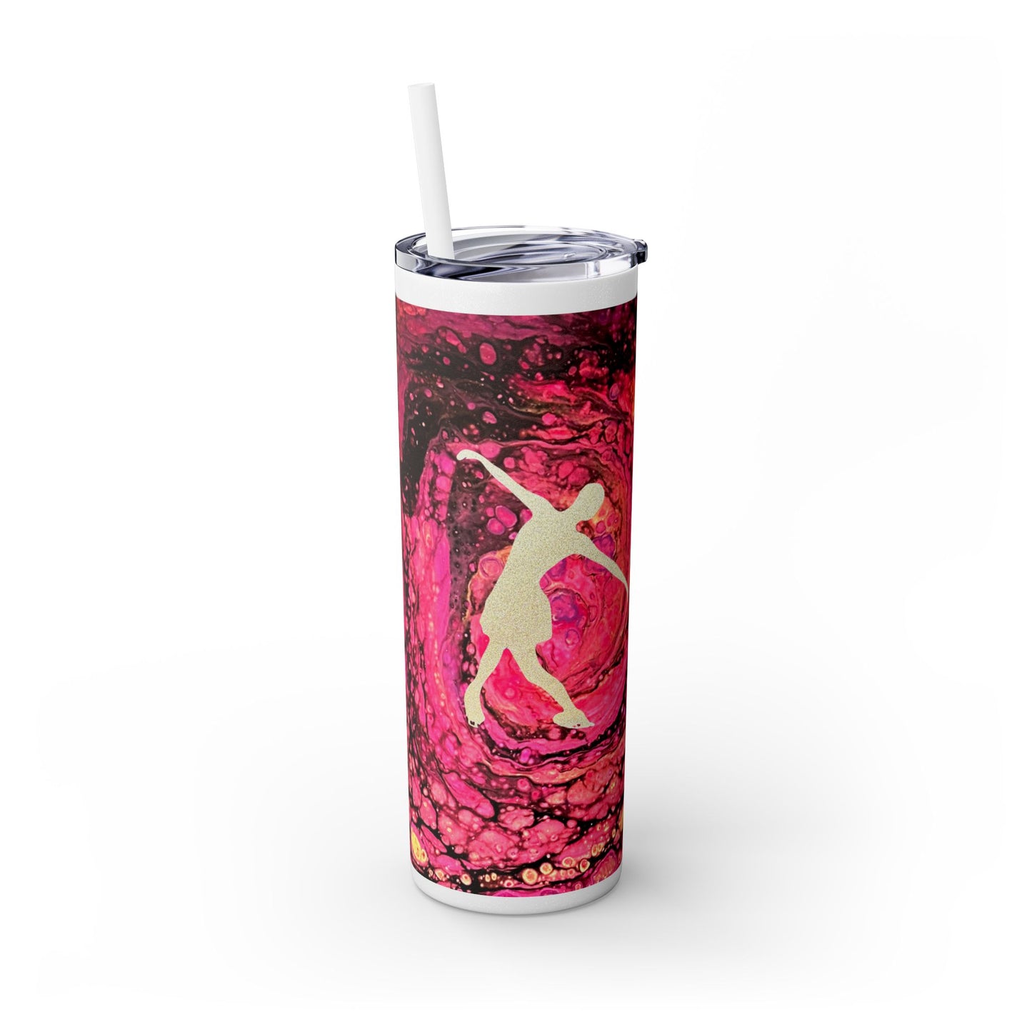 Figure Skating tumbler, 20 oz with straw