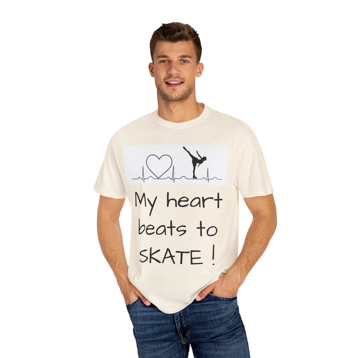 My heart beats to skate—Unisex Garment-Dyed T-shirt