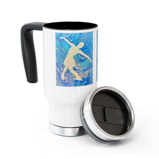 Figure skating Travel Mug with Handle, 14oz