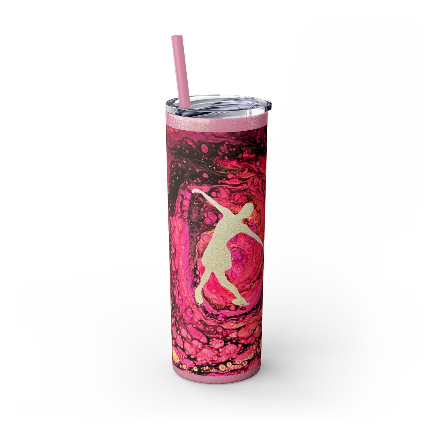 Figure Skating tumbler, 20 oz with straw