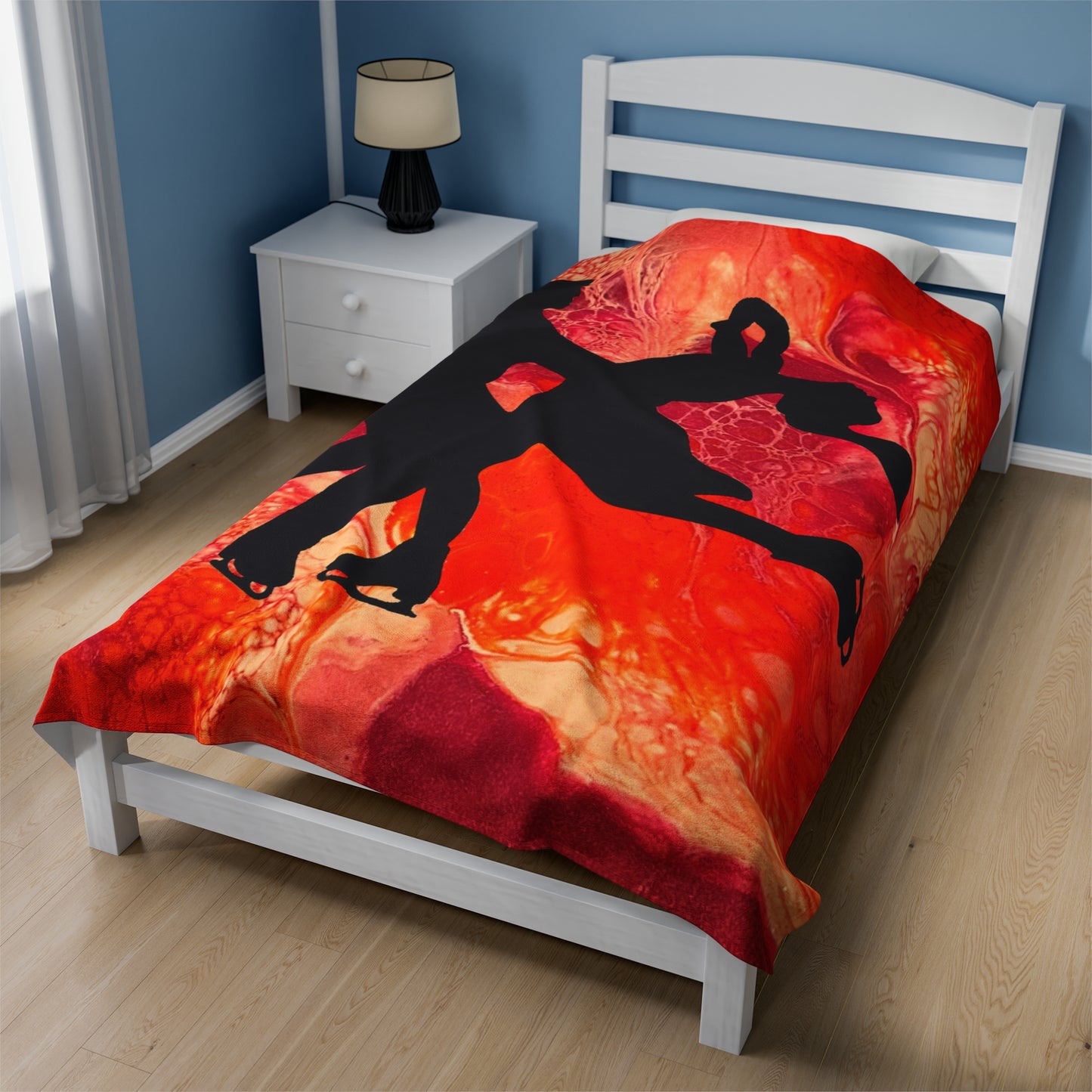 Figure skating Velveteen Plush Blanket— 3 sizes