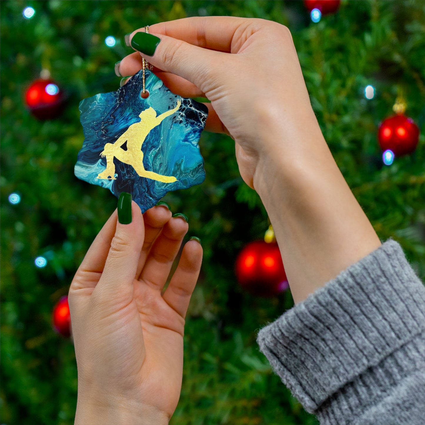 Figure skating Ceramic Ornament