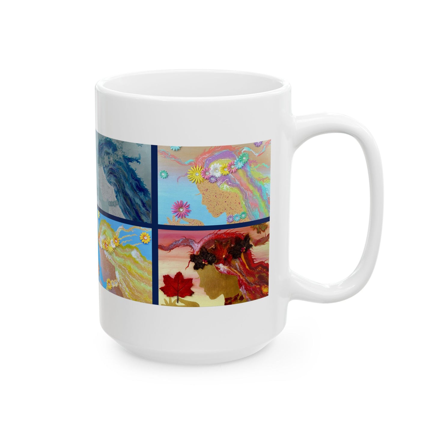 Ceramic Mug, (11oz, 15oz) four season design