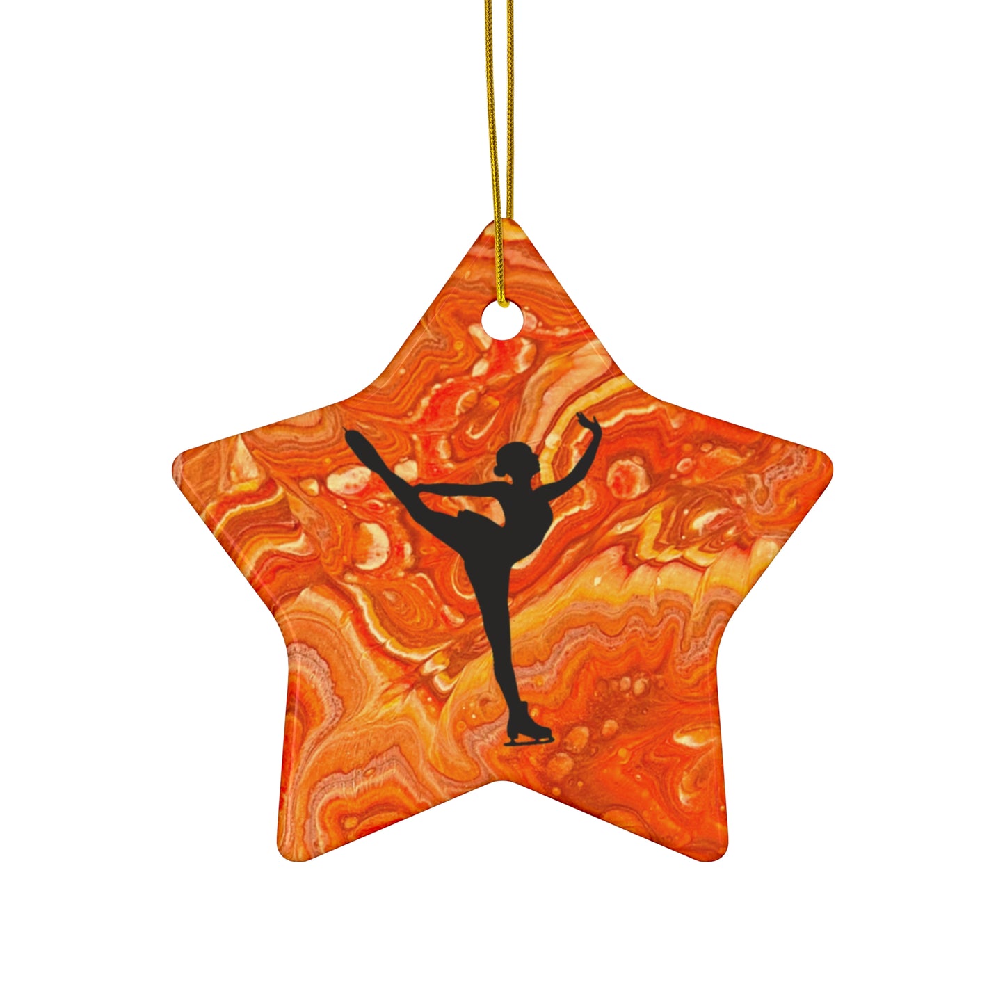 Figure Skating Ceramic Ornament, 4 Shapes