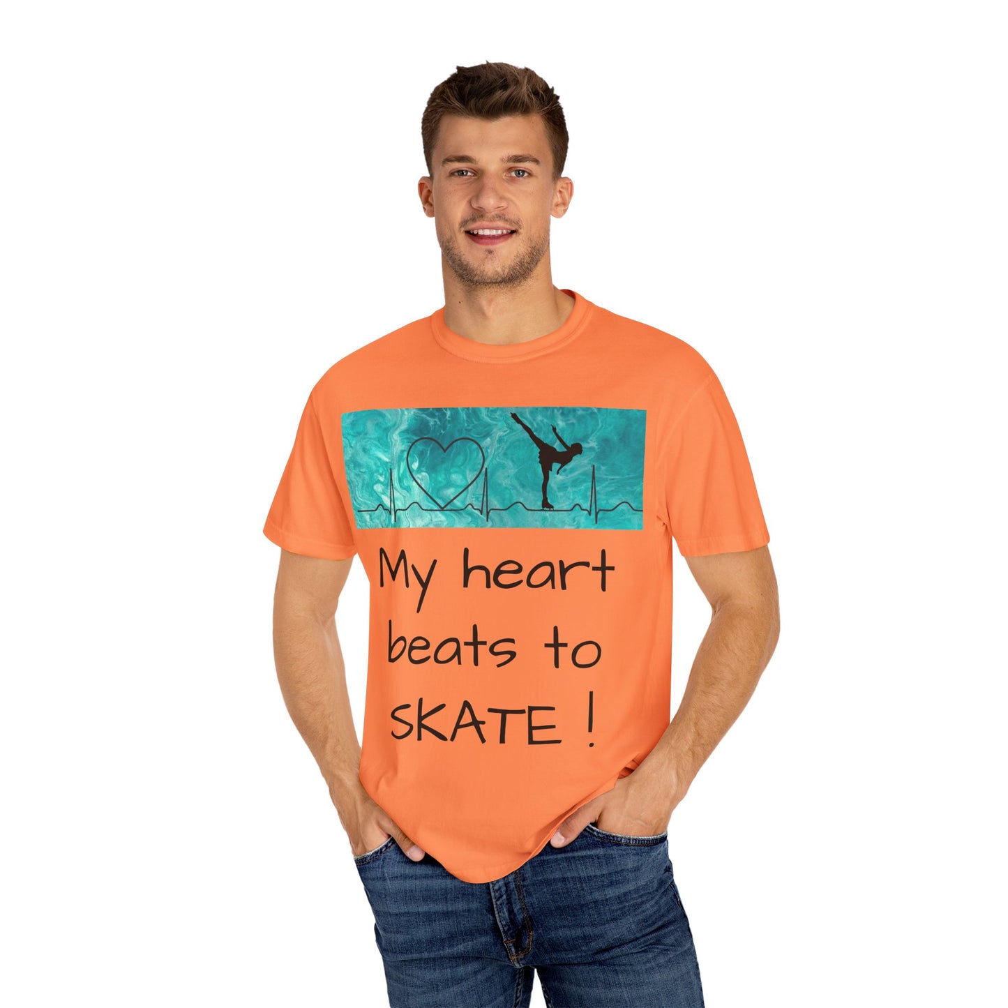 My heart beats to skate-Unisex Garment-Dyed T-shirt