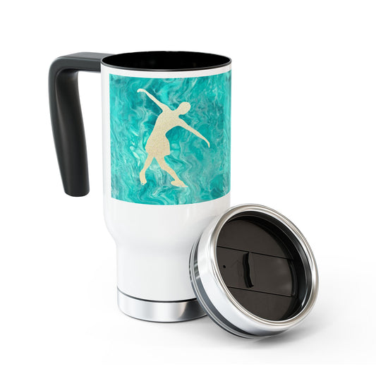 Figure skating  Travel Mug with Handle, 14oz