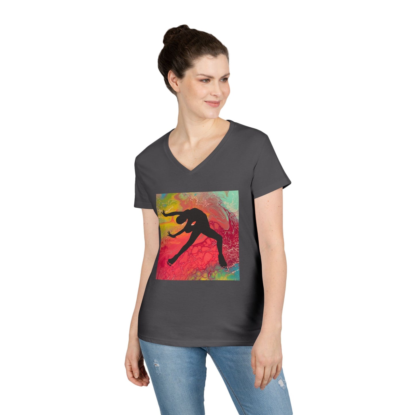 Ladies' Figure Skating V-Neck T-Shirt