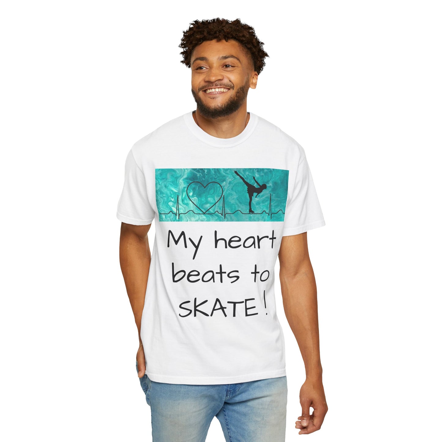 My heart beats to skate-Unisex Garment-Dyed T-shirt