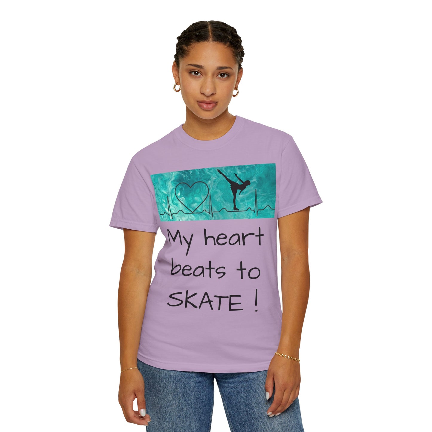 My heart beats to skate-Unisex Garment-Dyed T-shirt