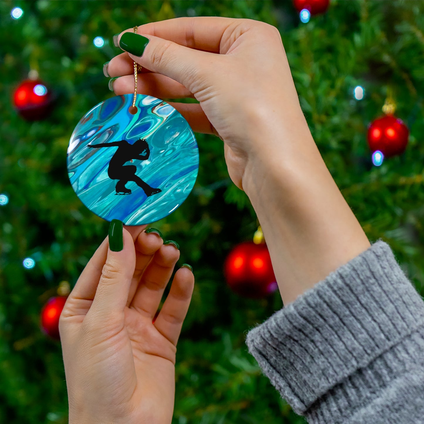 Figure skating Ceramic Ornament