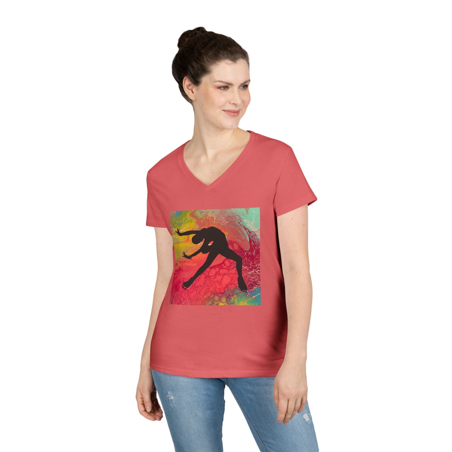 Ladies' Figure Skating V-Neck T-Shirt