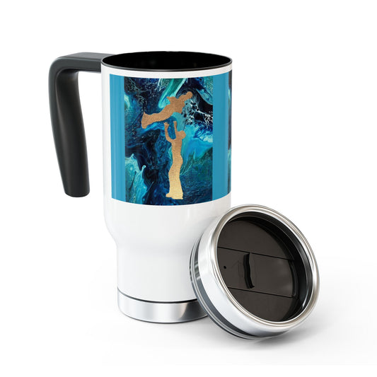 Figure skating Travel Mug with handle, 14oz