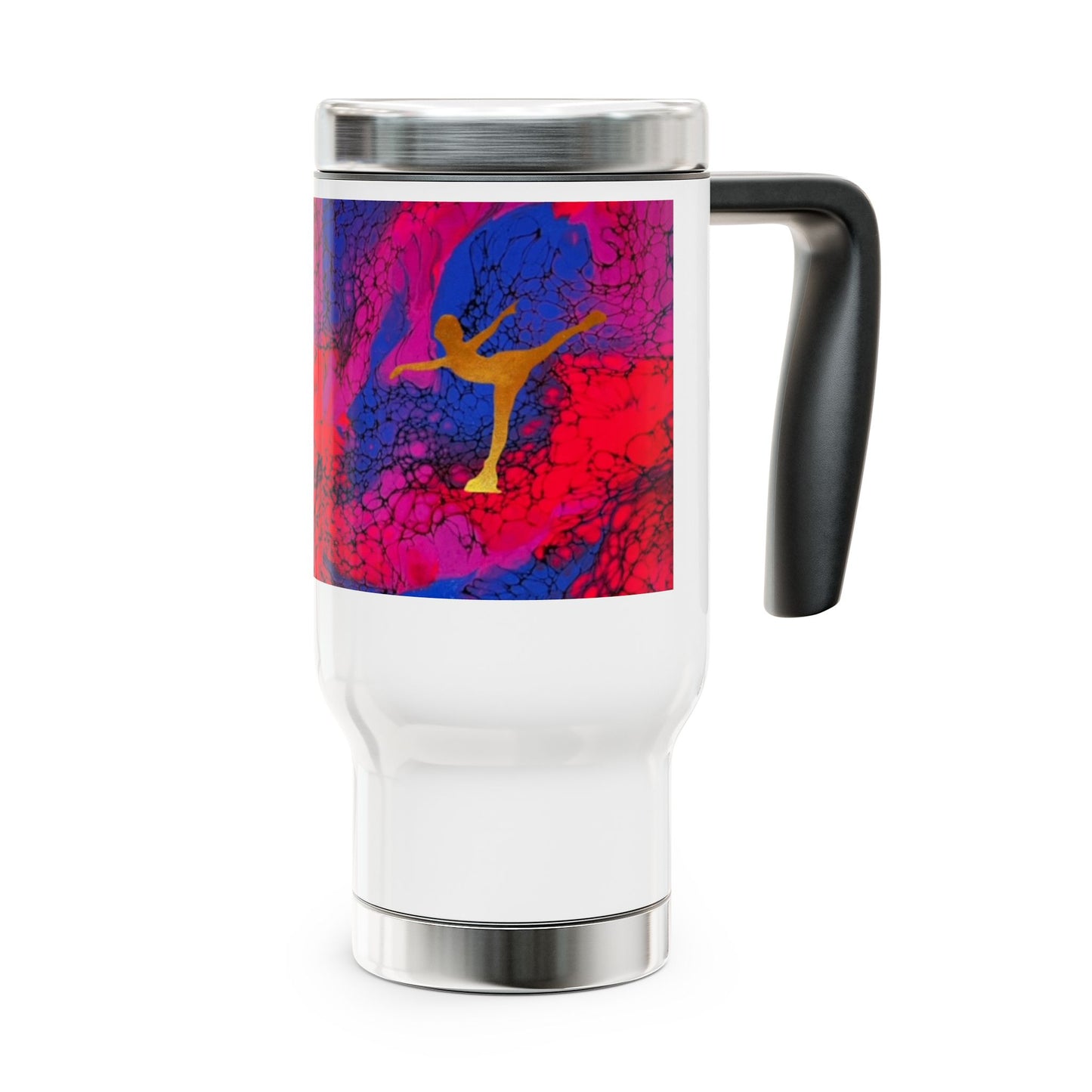 Figure skating  Travel Mug with Handle, 14oz