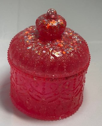 Pink sparkling Resin jewelry box, resin trinket box